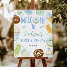 Donut Sweet One Verjaardagsfeest Welkomstbord