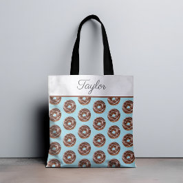 Donut Sweet Sprinkles Pattern Aangepaste naam Draagtas