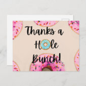 Donut thema Bedankt kaarten (Voorkant / Achterkant)