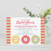 Donut thema bruids douche uitnodiging (Staand voorkant)