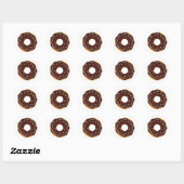 Donut thema ronde sticker (Vel)