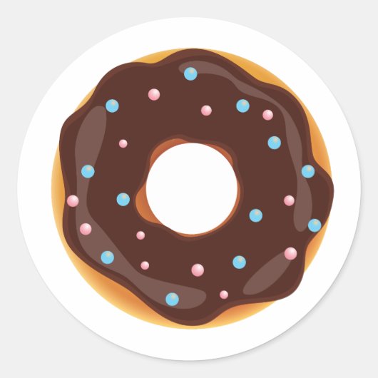 Donut thema ronde sticker (Voorkant)