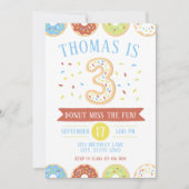 Donut troisième invitation anniversaire (Devant)