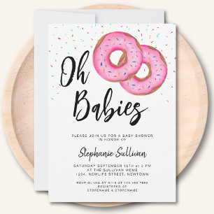 Donut Tweeling Meisjes Baby Shower Kaart
