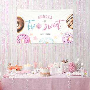 Donut Two Sweet 2nd Birthday Spandoek