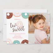 Donut Two Sweet Girl 2e Invitation d'anniversaire (Devant)