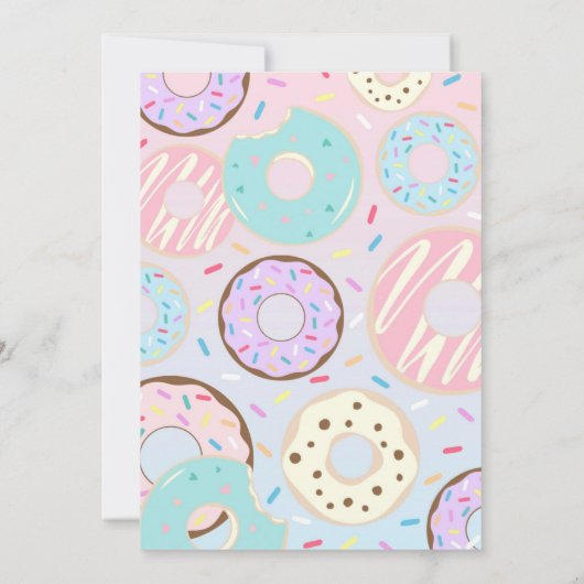 Donut Uitnodiging Birthday Uitnodiging (Achterkant)