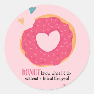 Donut Valentijn Ronde Sticker