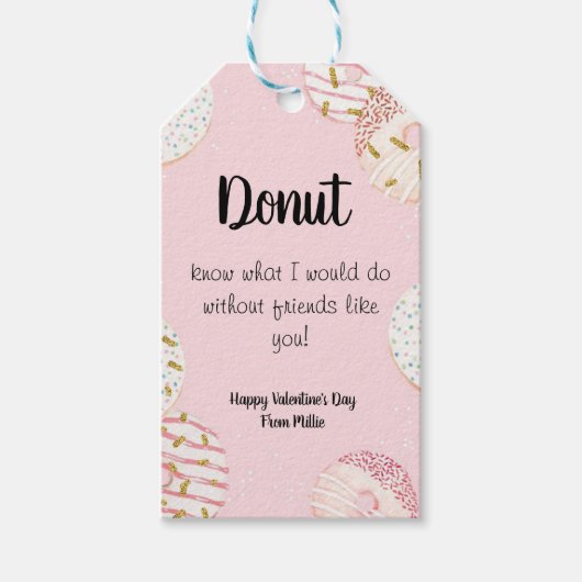Donut Valentijnsdag Label Cadeaulabel (Voorkant)