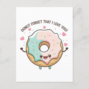 Donut Vergeet Dat Ik Van Je Houd Valentijnsdag Briefkaart