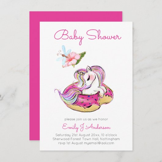 Donut Vergeet Mijn Baby Shower Eenhoorn Strooideko (Voorkant / Achterkant)