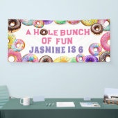 Donut Verjaardag Party Hole Bunch Fun Spandoek (Beurs)