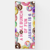 Donut Verjaardag Party Hole Bunch Fun Spandoek (Verticaal)