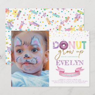 Donut Verjaardag Uitnodiging Donut Grow Up Foto