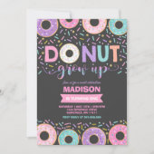 Donut Verjaardag Uitnodiging Donut Grow Up Party (Voorkant)