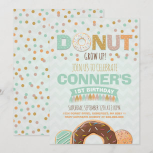 Donut Verjaardag Uitnodiging Donut Grow Up Party