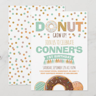 Donut Verjaardag Uitnodiging Donut Grow Up Party