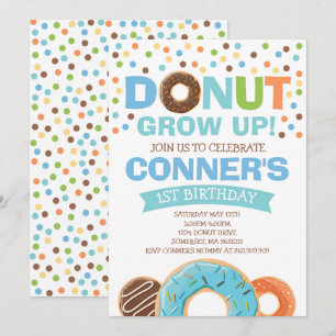 Donut Verjaardag Uitnodiging Donut Grow Up Party
