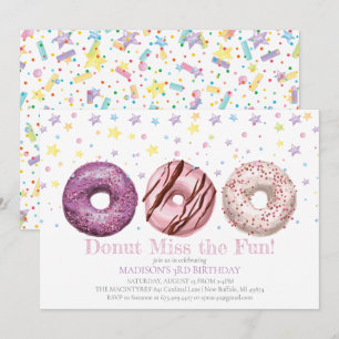Donut Verjaardag Uitnodiging Donut Grow Up Party