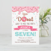 Donut Verjaardag Uitnodiging Donut Party (Staand voorkant)