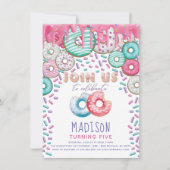 Donut Verjaardag Uitnodiging Strooit Kleurrijk (Voorkant)