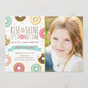 Donut Verjaardagsfeest Uitnodiging Rise and Shine
