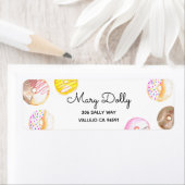 Donut verjaardagsfeestje kind retour label (Insitu)