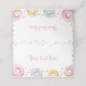 Donut Verjaardagsfeestje Plaats Kaart (Buitenkant ongevouwen)