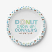 Donut Verjaardagspartij Papier Bord 7" Donut Grow (Voorkant)
