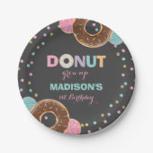 Donut Verjaardagspartij Papier Bord 7" Donut Grow  (Voorkant)