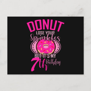 DONUT VERLIES UW SPRINKLES 7 7th Birthday Girl Briefkaart