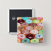 DONUT VIERKANTE BUTTON 5,1 CM (Voorkant /achterkant)