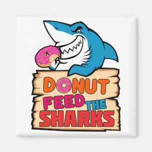 Donut voer de haaien Funny Shark Lover Magneet