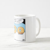 Donut vraagt zich af of er koffie is gedronken. koffiemok (Voorkant rechts)