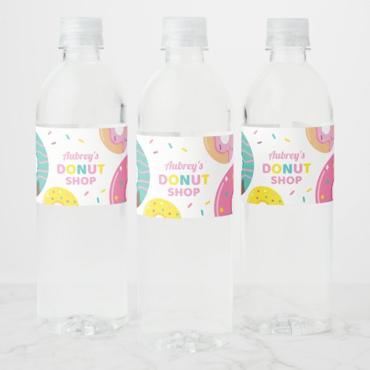 Donut Water Fles Label voor Meisje Verjaardagsfees Waterfles Etiket (Flessen)