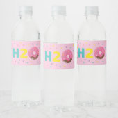 Donut Water Fles Label voor Verjaardagsfeest H2O Waterfles Etiket (Flessen)