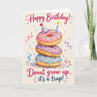 Donut Wordt Groot! Grappige Donut Verjaardagskaart Kaart