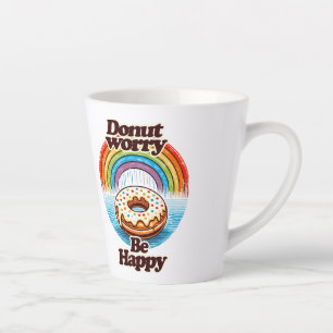 Donut Worry Be Happy Donut Lovers Grappig Latte Mok