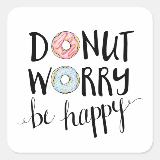 Donut Worry Be Happy stickers (Voorkant)