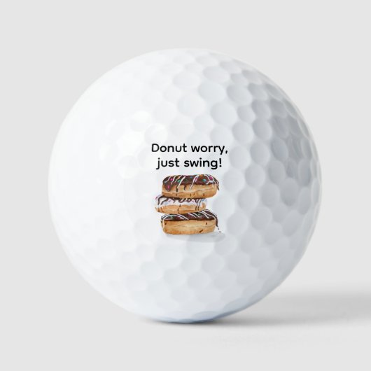 Donut Worry, Just Swing Stack van Chocolade Donuts Golfballen (Voorkant)