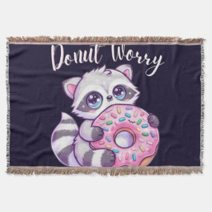 Donut Worry Schattige Kawaii Wasbeer Deken