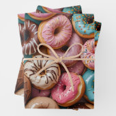 Donut Wrapping Paper Flat Sheet Set of 3 (In situ)