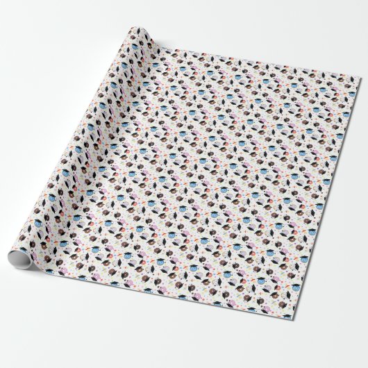 Donuts and Degrees Afstuderen Pattern Cadeaupapier (Uitgerold)