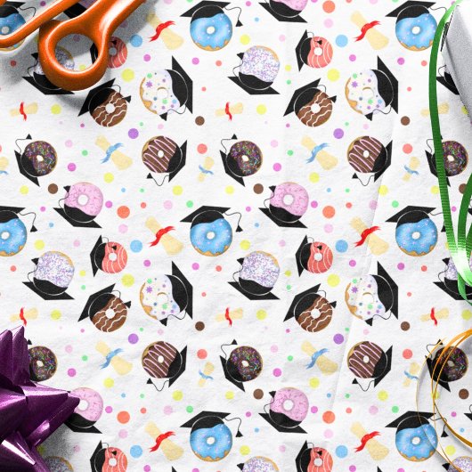 Donuts and Degrees Afstuderen Pattern Tissuepapier