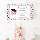 Donuts and Degrees Afstuderen Pattern Welkom Spandoek (Insitu)