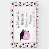 Donuts and Degrees Afstuderen Pattern Welkom Spandoek (Verticaal)