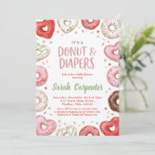 Donuts and Diapers Baby Shower Sprinkle Pastel Kaart (Staand voorkant)