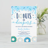 Donuts and diapers Baby Sprinkle Invitation Kaart (Staand voorkant)