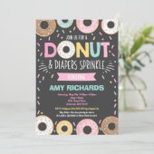 Donuts and diapers Baby Sprinkle Invitation Kaart (Staand voorkant)