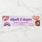 Donuts and Diapers Baby Sprinkle Shower Waterfles Etiket (Enkel label)